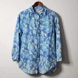 Vintage Lilly Pulitzer Women's Long Sleeve Button-Down Shirt Size medium